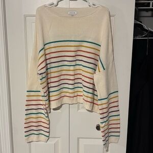 Acoa Rainbow Striped Crop Sweater Size 2X
